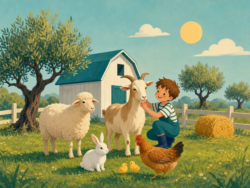 Illustration : la mini-ferme et ses animaux